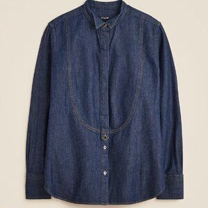 J Crew Jules Tuxedo Shirt in Denim Western